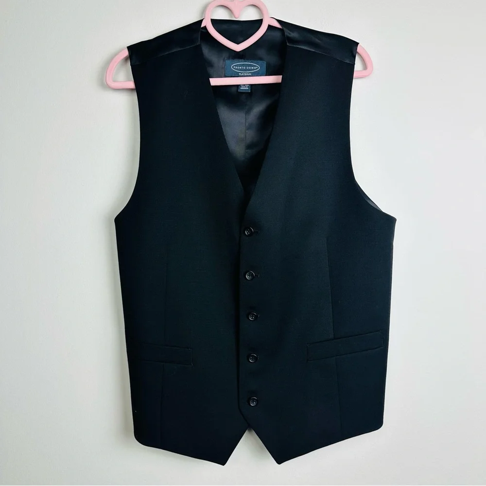 Pronto Uomo Black Formal Vest Size Large